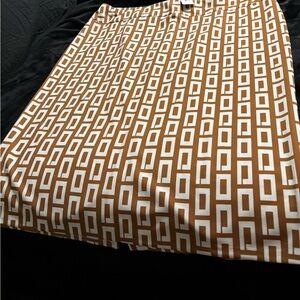 Ashley Stewart Brown and White A-Line Skirt